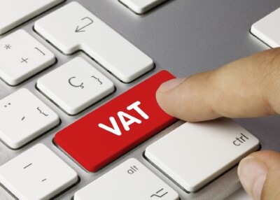 VAT Written on Red Key of Metallic Keyboard