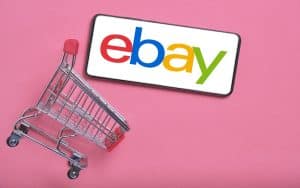 Smartphone with ebay logo